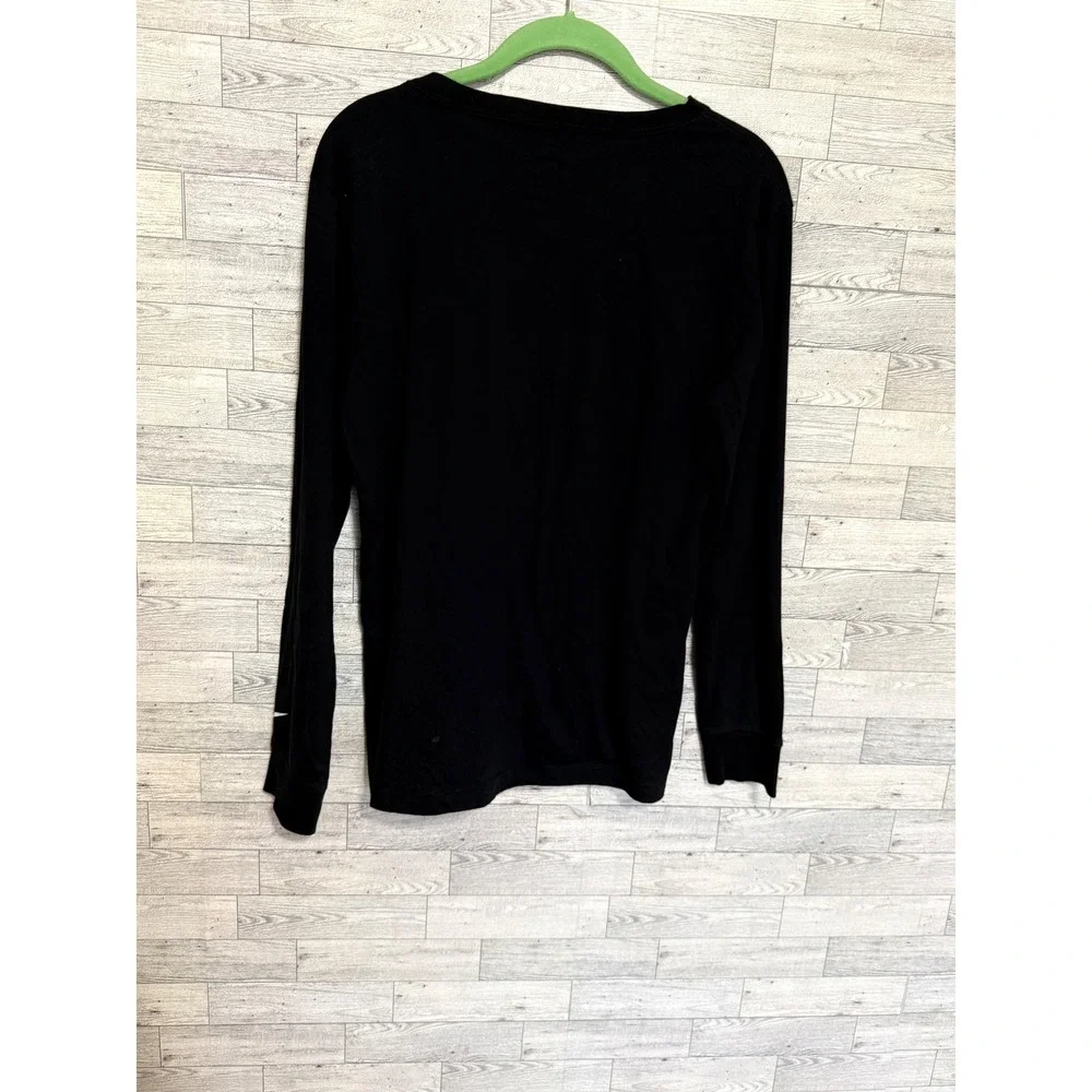 Nike 3 Brand Boys XL Black Long Sleeve Graphic Tee Lightning Bolt Neon Yellow